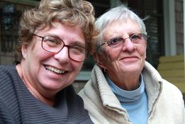 Hosts Donna Boor and Annie Louise Gaskill Gaskins ready to green you at the Thurston House Inn Bed and Breakfast